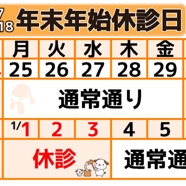 2017-18年末年診療日案内_掲示用のサムネイル